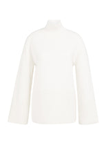 Knitted sweater with high neck and wide rib trims - Type: product