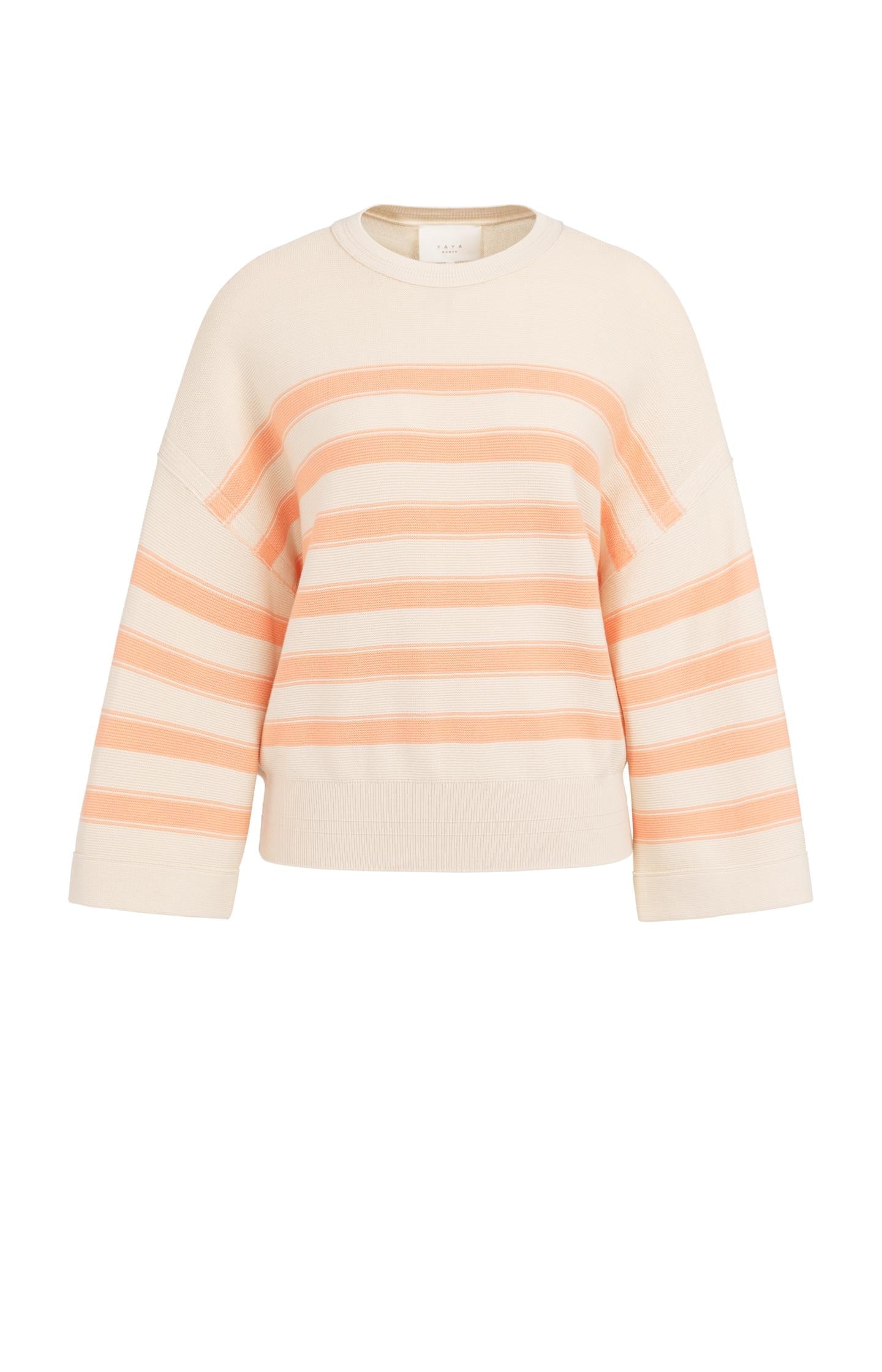 Knitted sweater with stripes and wide sleeves - Type: product