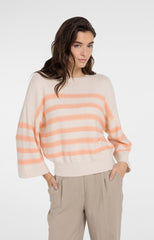 Knitted sweater with stripes and wide sleeves - Type: lookbook