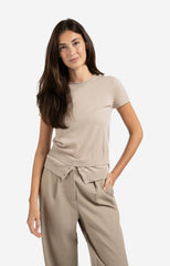 Knitted top with double hem and button details - Type: lookbook