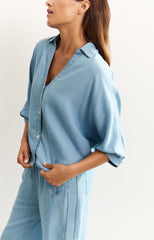 Lightweight chambray blouse
