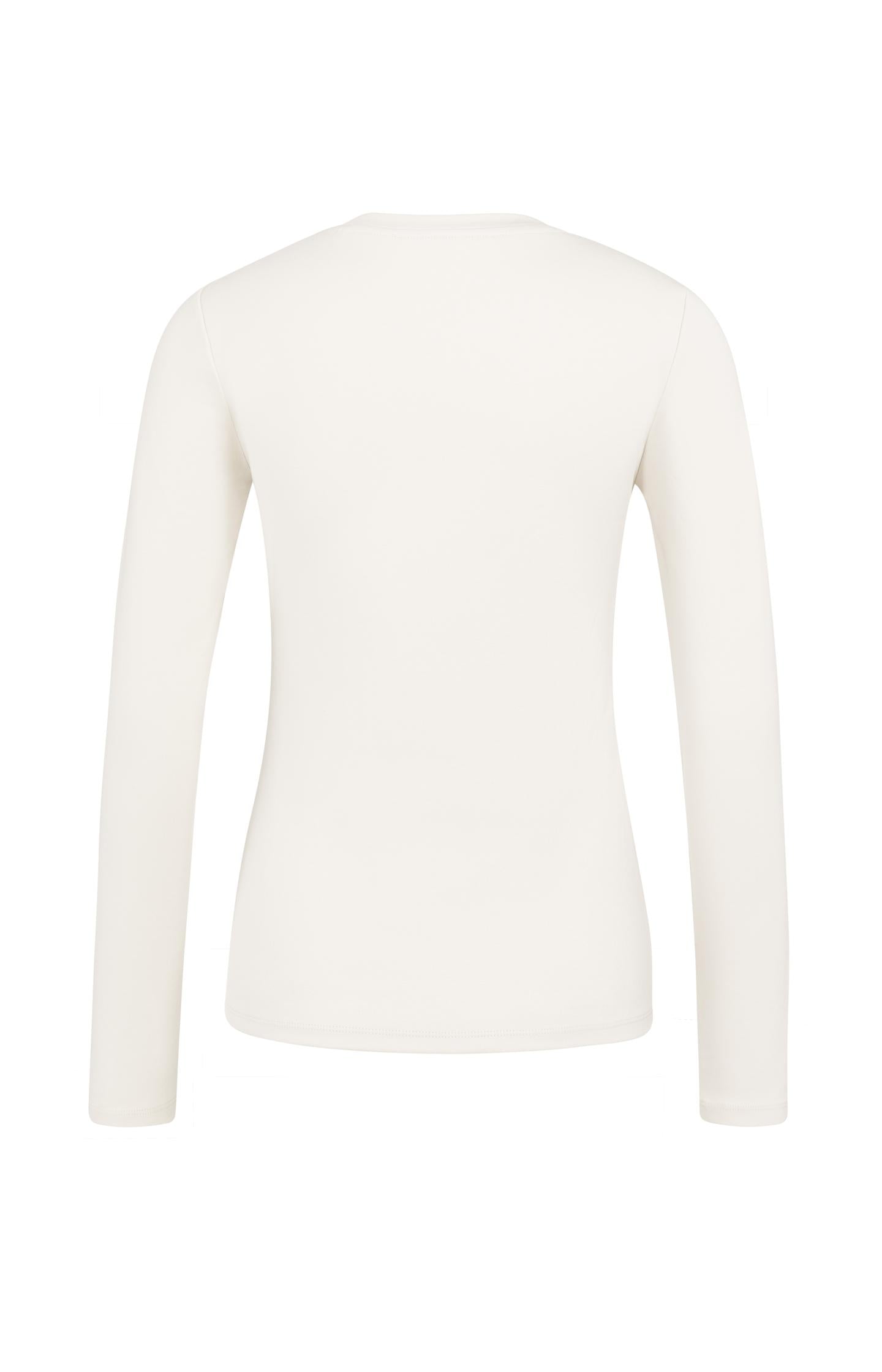 Long sleeve shirt in heavy cotton with round neckline