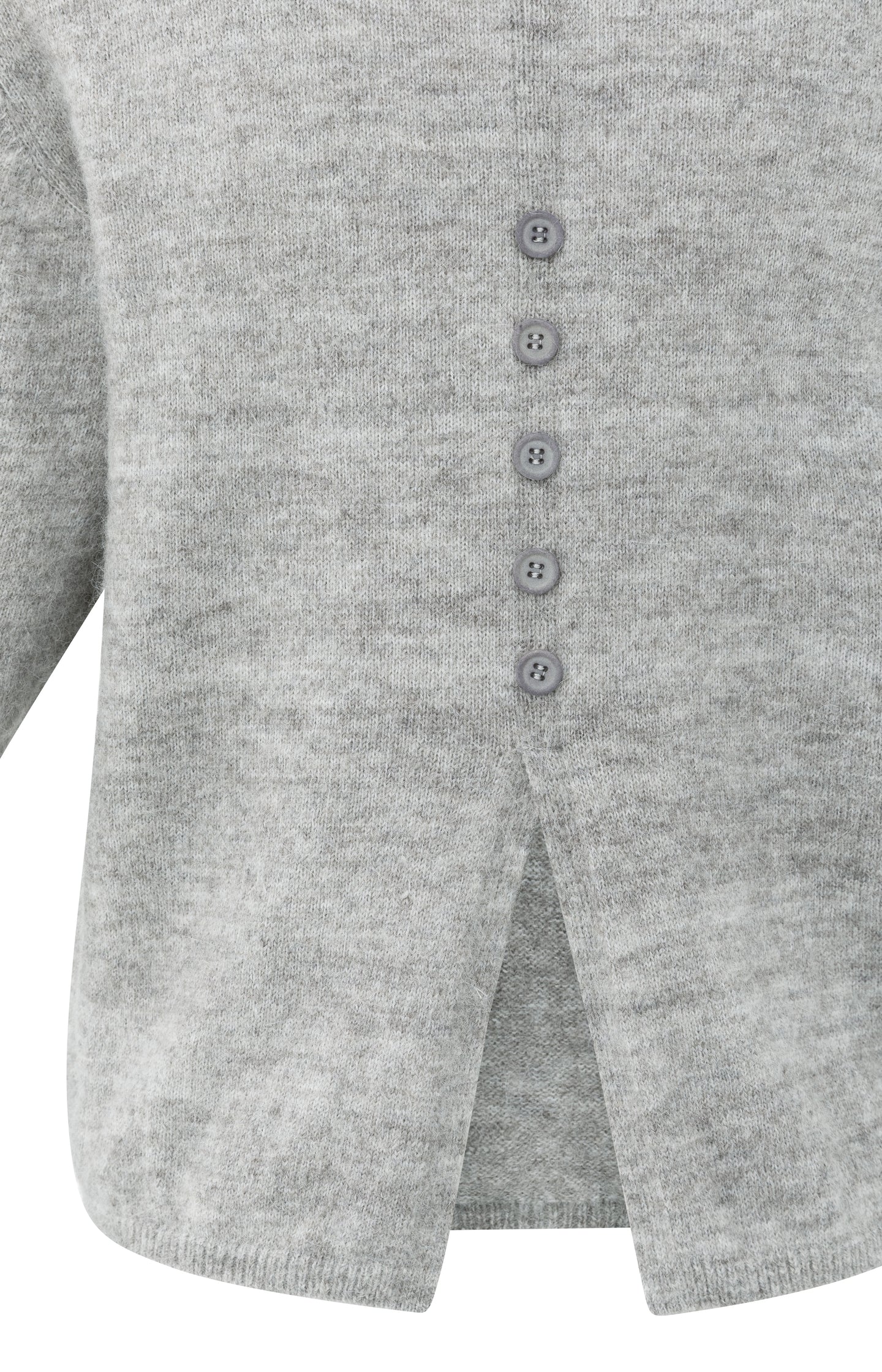 Melange knit with V-neck and button details