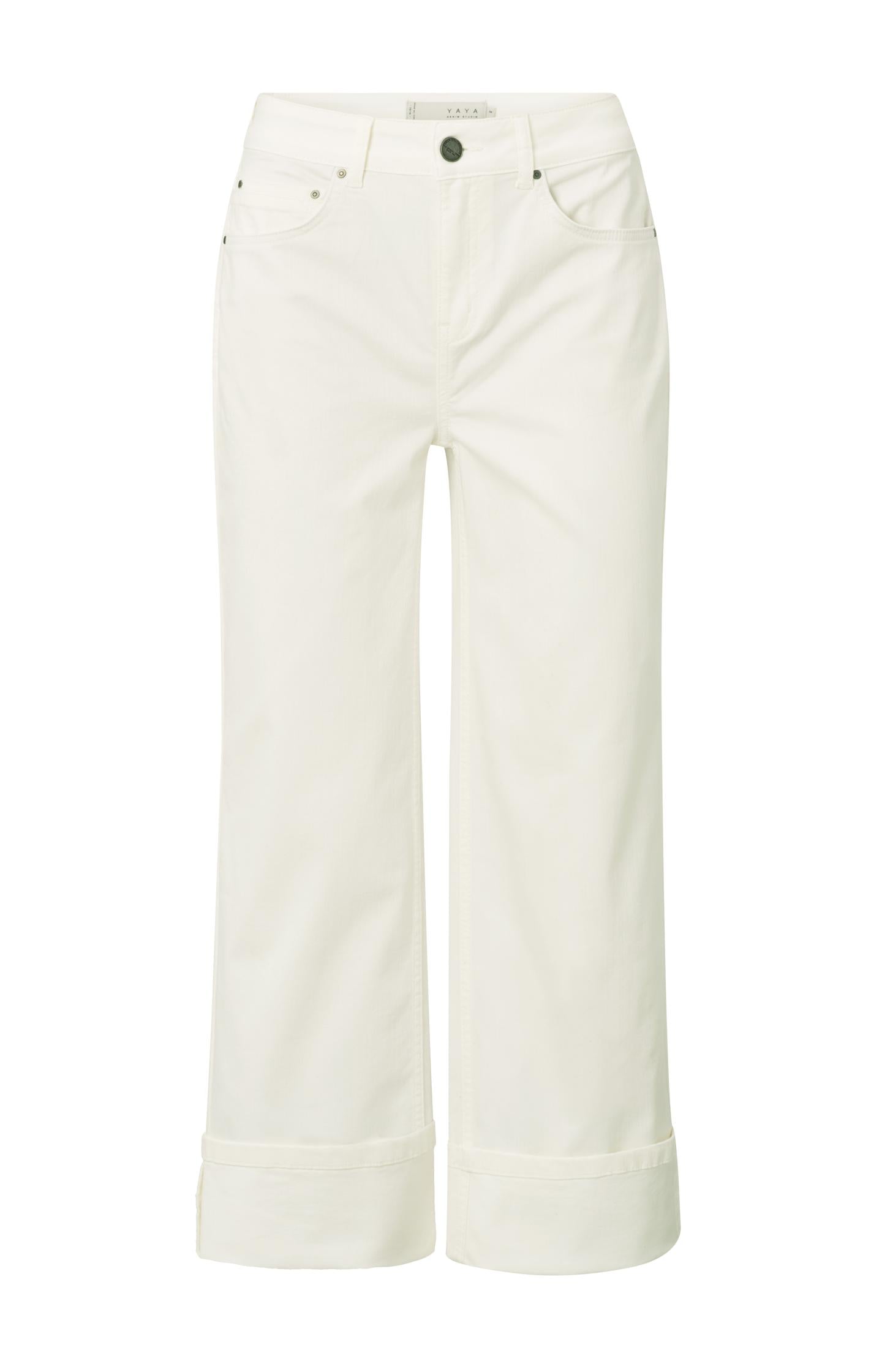 Mid-waist jeans with fixed turned-up hem - Type: product