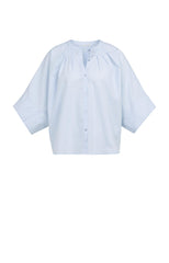 Oversized batwing blouse with pleats and wide sleeves - Type: product