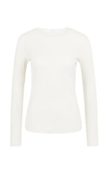 Ribbed long sleeve shirt with round neckline - Type: product