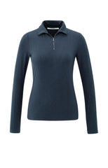 Ribbed long sleeve top with zip collar - Type: product