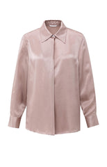 Satin blouse with classic collar and hidden closure - Type: product