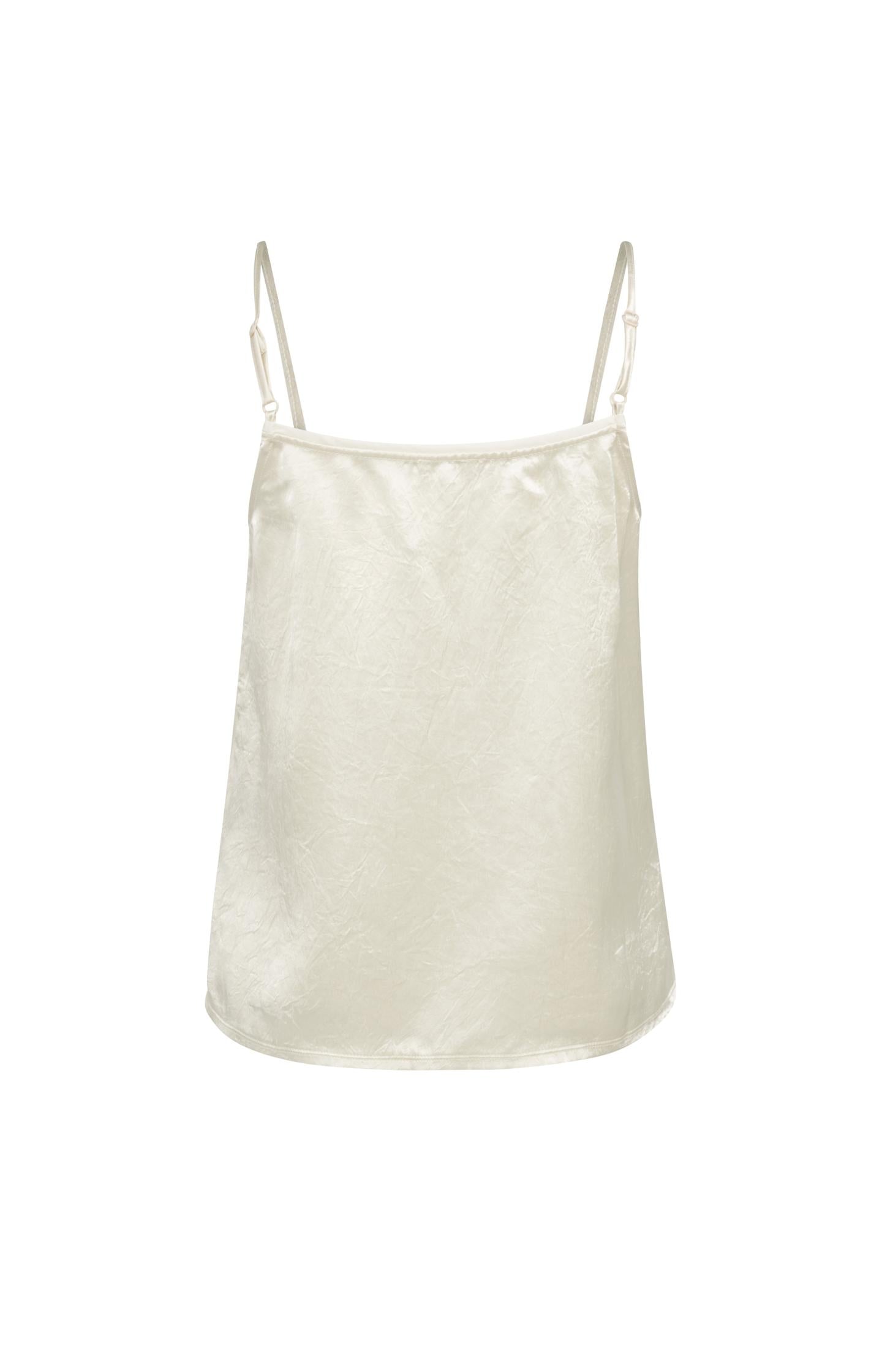 Satin singlet with sheer detail