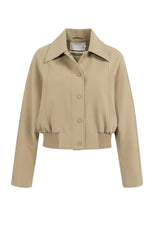 Short oversized jacket with ribbed hem - Type: product