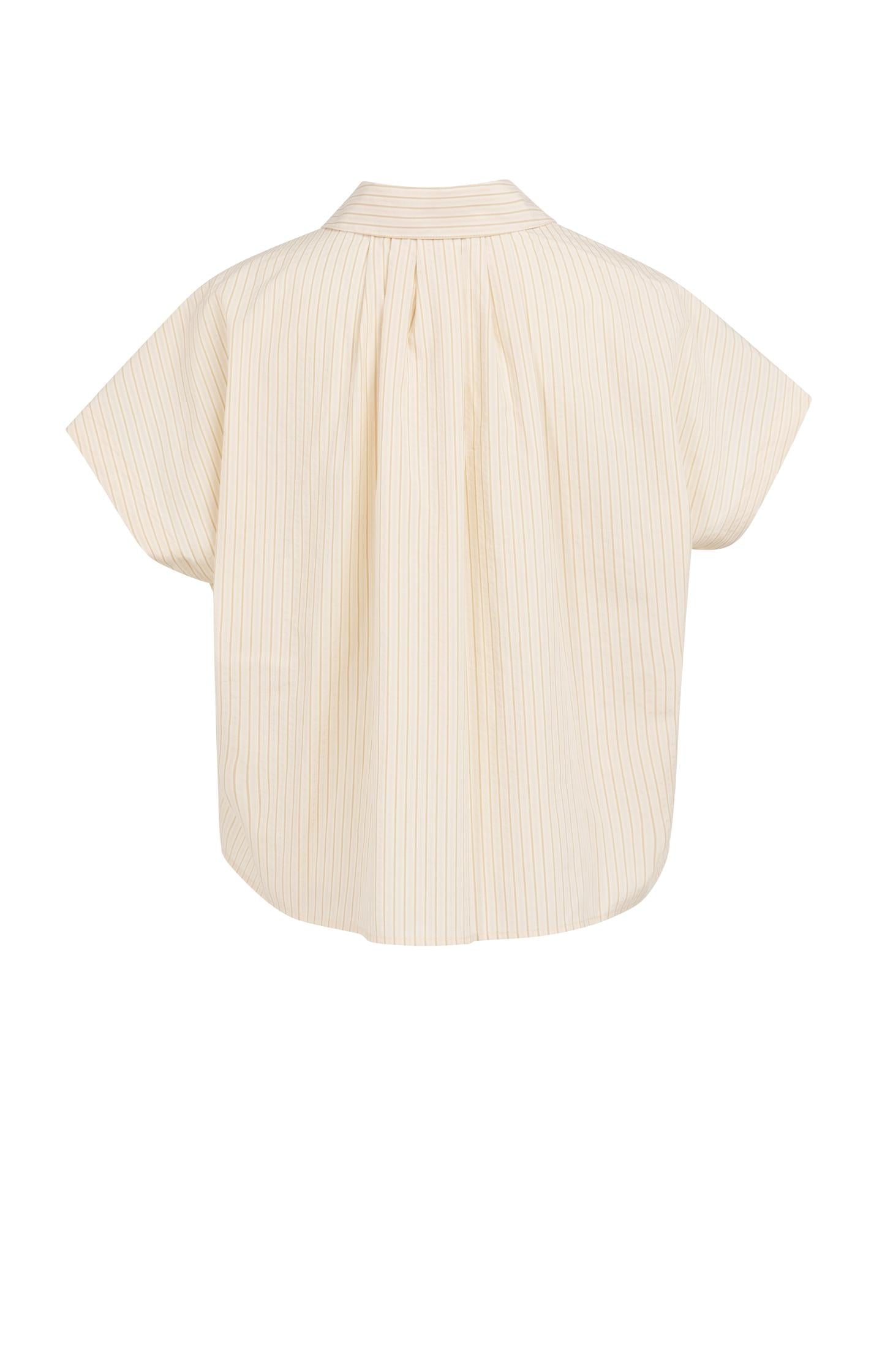 Sleeveless striped blouse with button detail