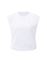 Sleeveless top with shoulder pads and pleat detail - Type: product