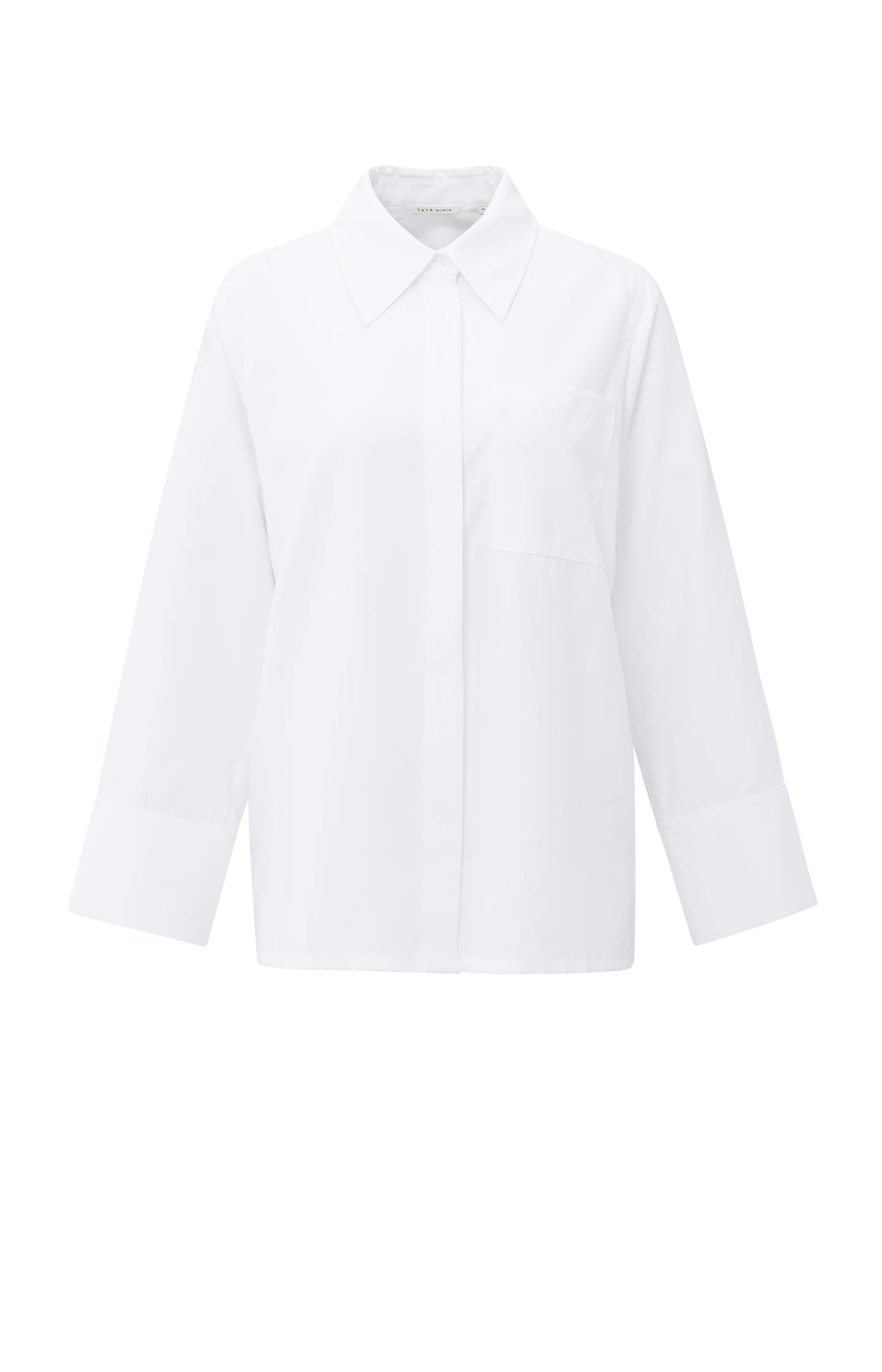 Soft oversized blouse with wide cuffs and chest pocket - Type: product