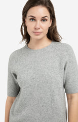 Soft sweater with short sleeves and round neckline - Type: lookbook