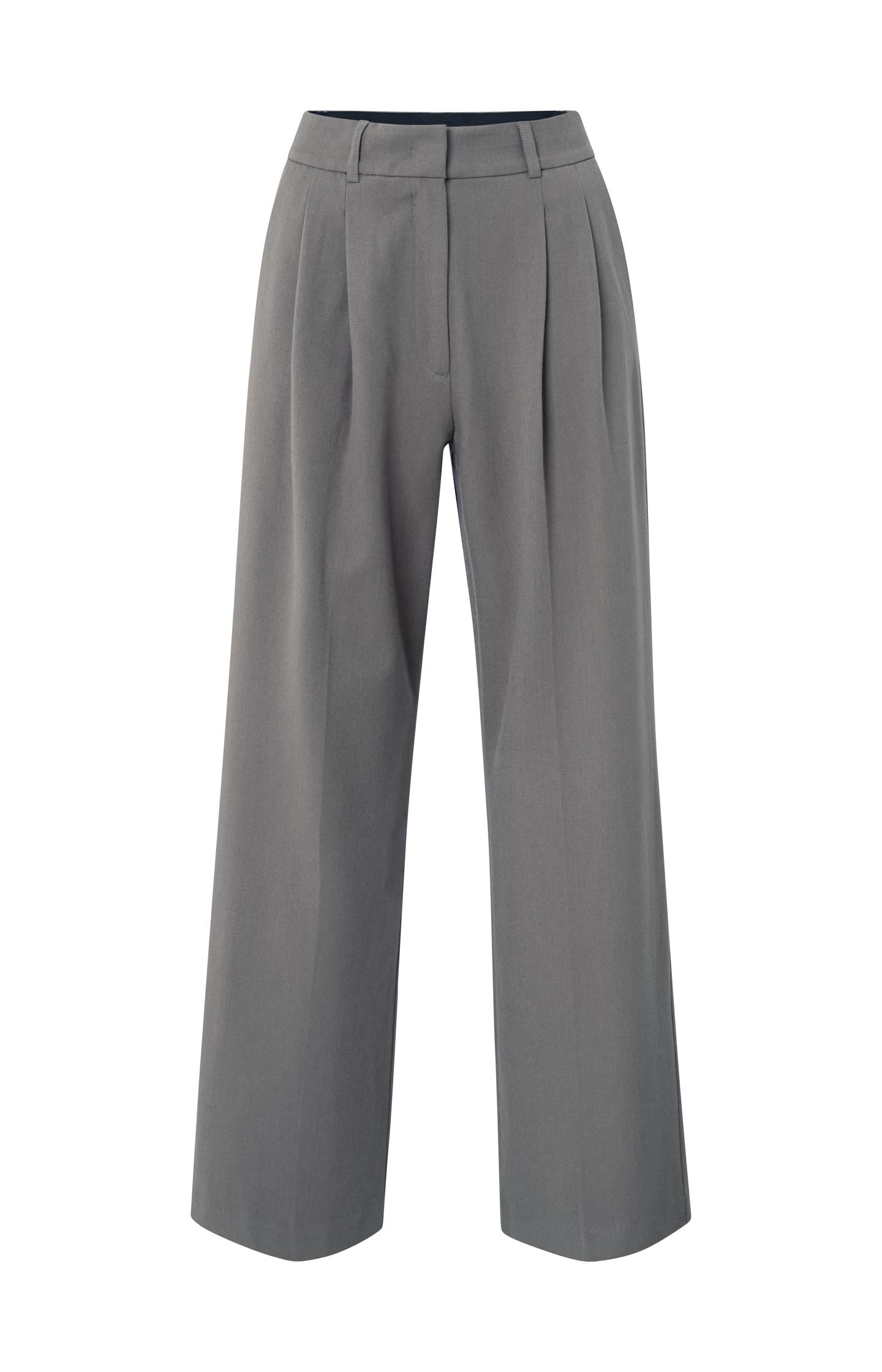 Soft woven trousers with pleats and wide legs - Type: product