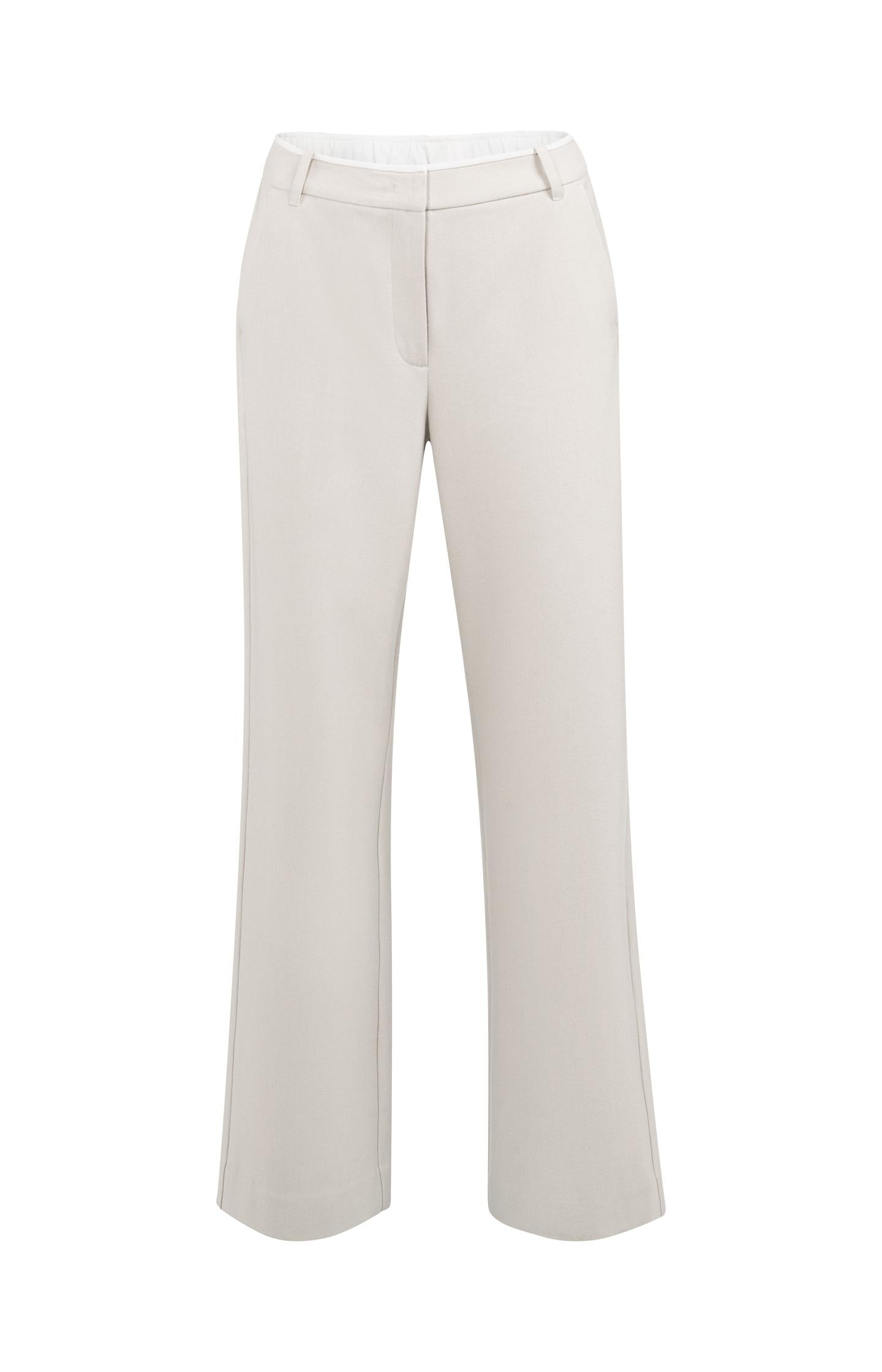 Soft woven trousers with wide legs and elastic hem - Type: product