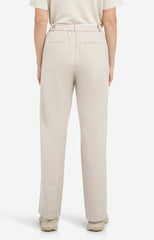 Soft woven trousers with wide legs and elastic hem