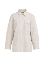 Striped blouse with chest pockets - Type: product