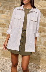 Striped blouse with chest pockets - Type: lookbook