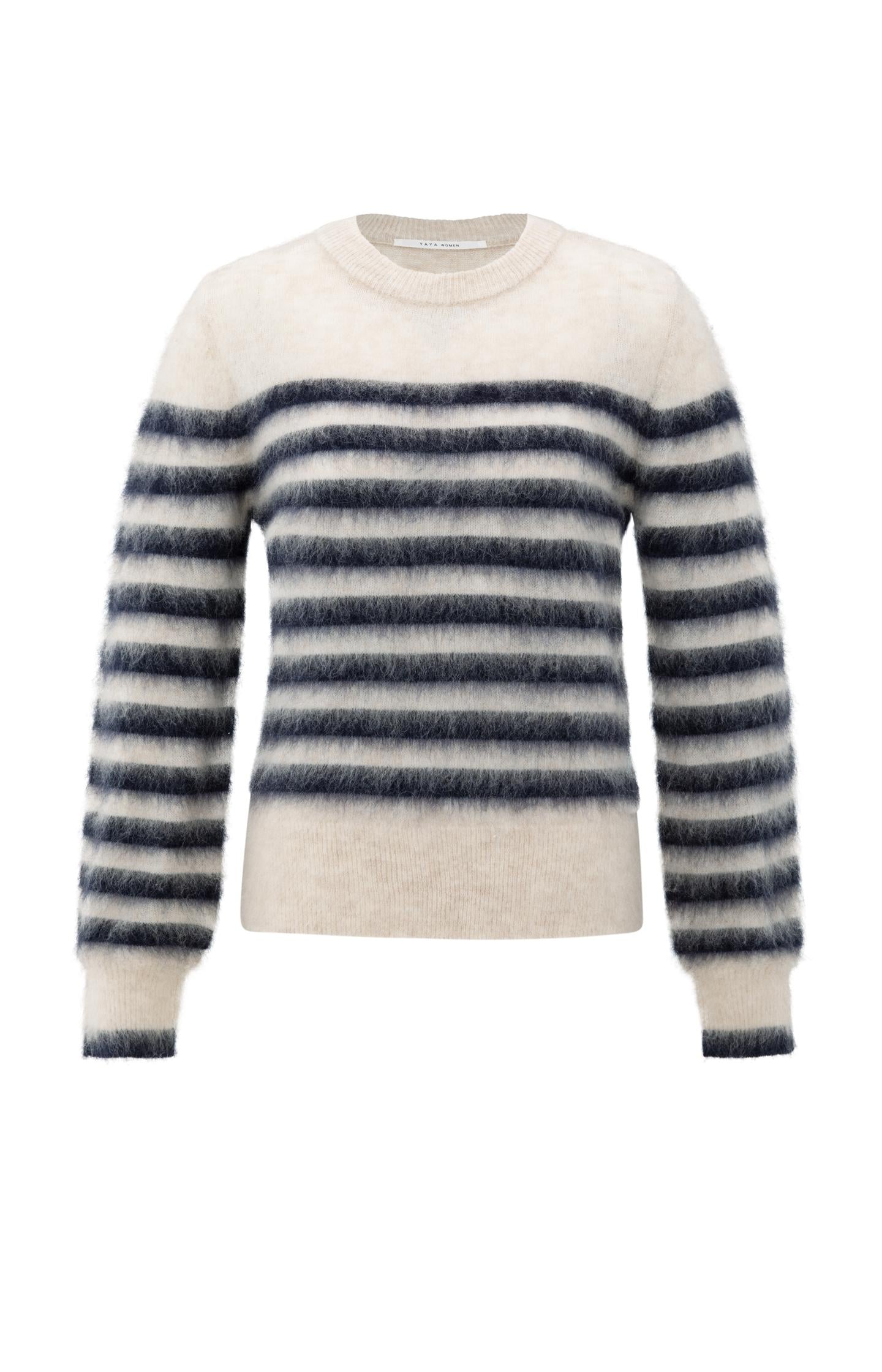 Striped sweater with round neck and long sleeves - Type: product