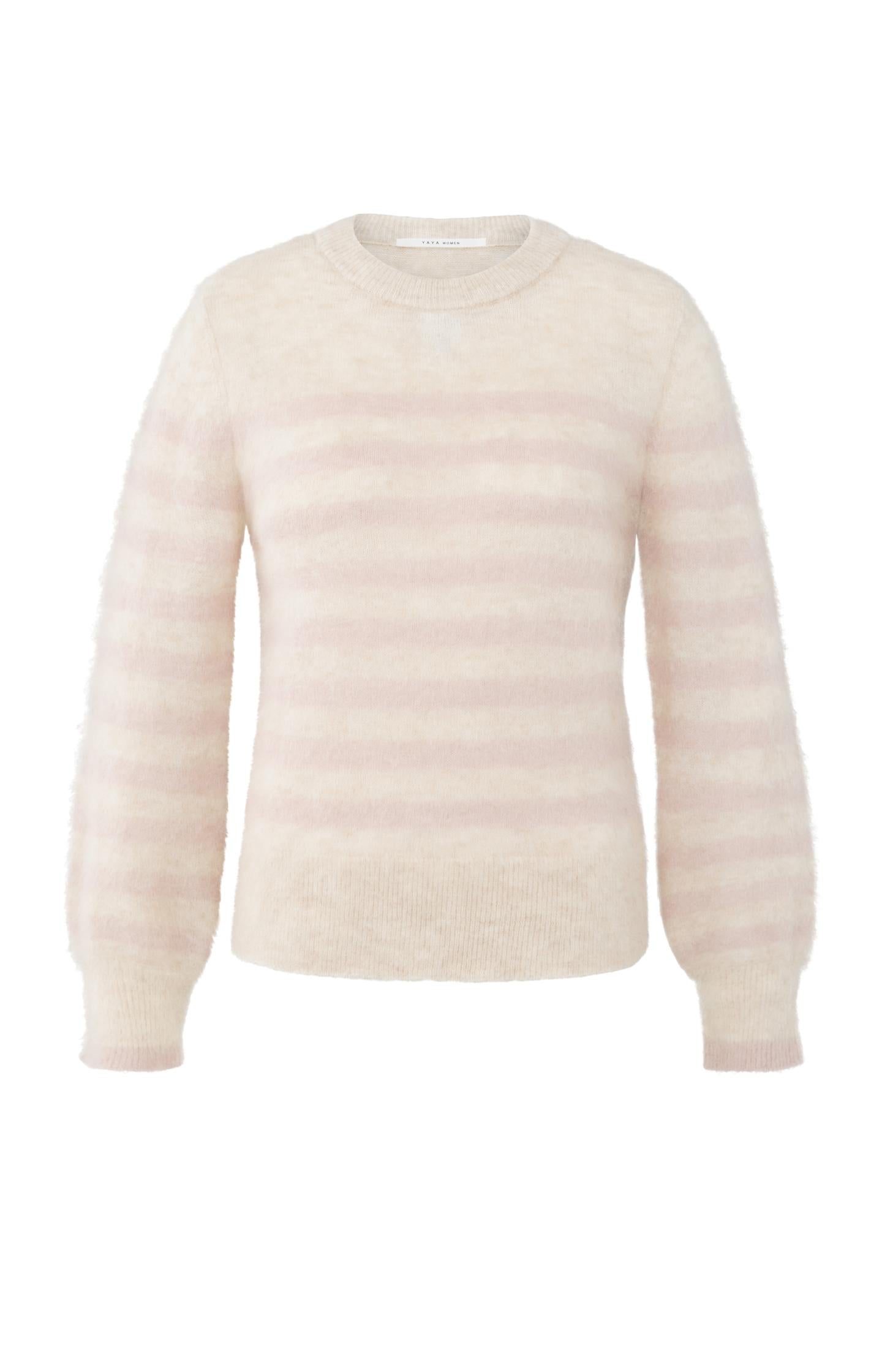 Striped sweater with round neck and long sleeves - Type: product