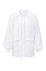 Subtle shiny blouse with double layer and sballoon sleeves - Type: product