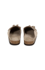 Suede mules with tassels
