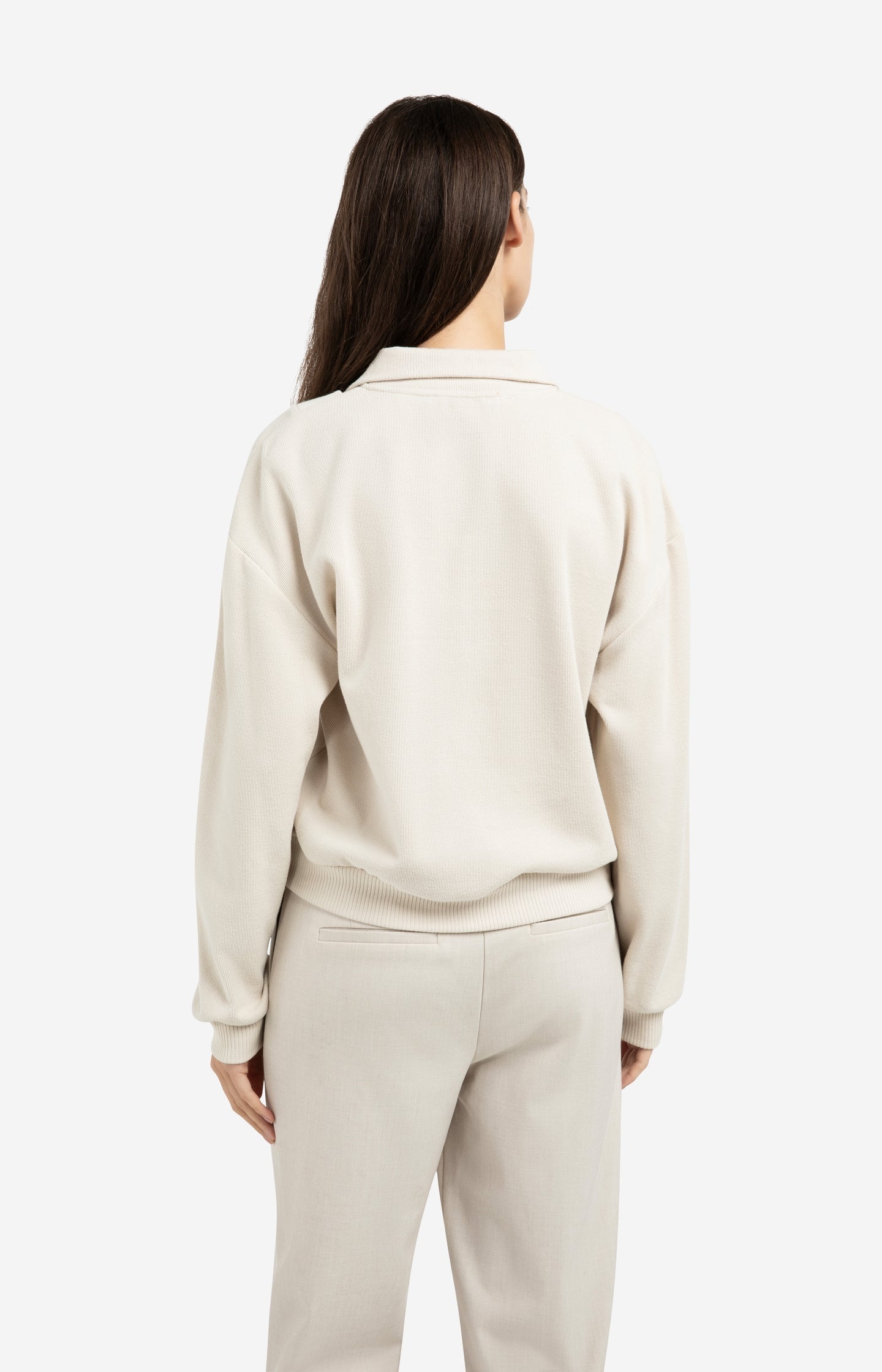 Sweater with half zipper and double collar - Type: lookbook