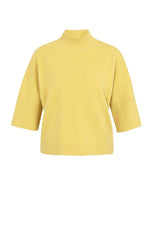 Sweater with ribbed three-quarter sleeves and mock neck - Type: product
