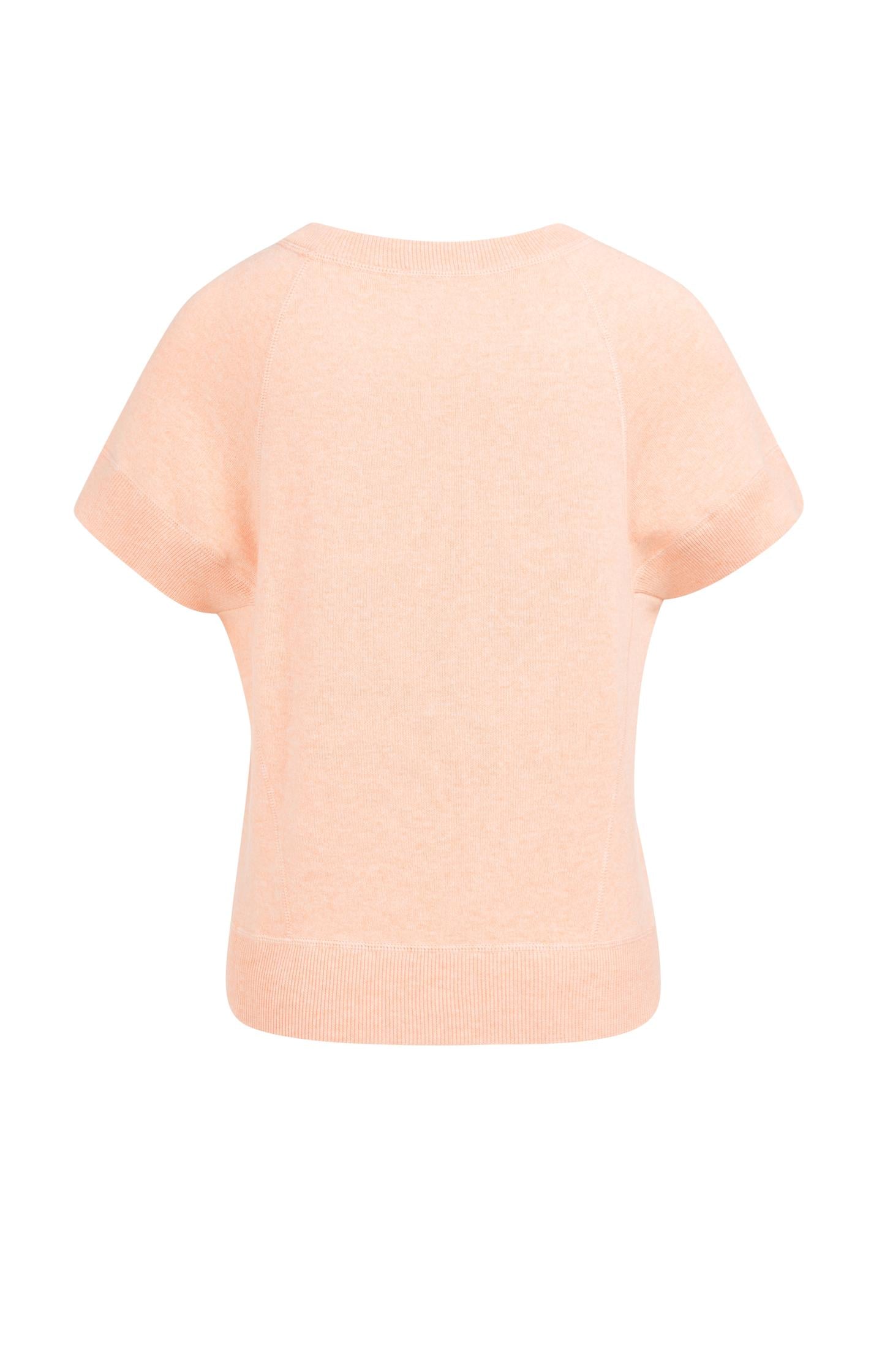 Sweater with short sleeves and stitch details