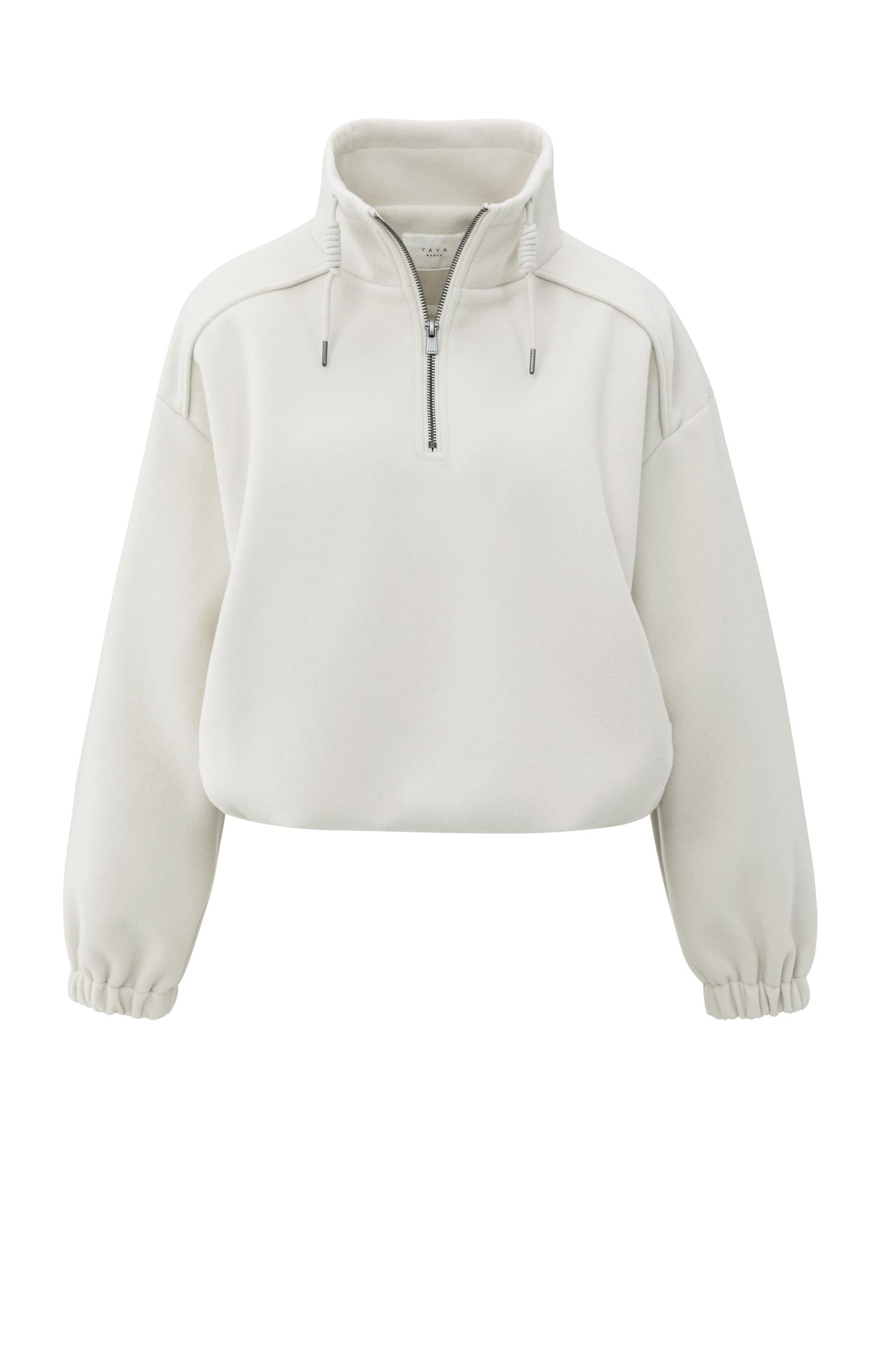 Sweatshirt with balloon sleeves and zip collar - Type: product