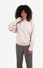 Sweatshirt with high ribbed collar and extended cuffs