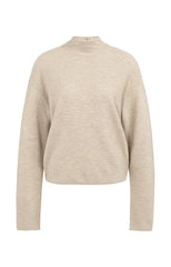 Textured knit sweater with buttoned back - Type: product