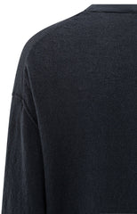 Textured knitted sweater with round neckline