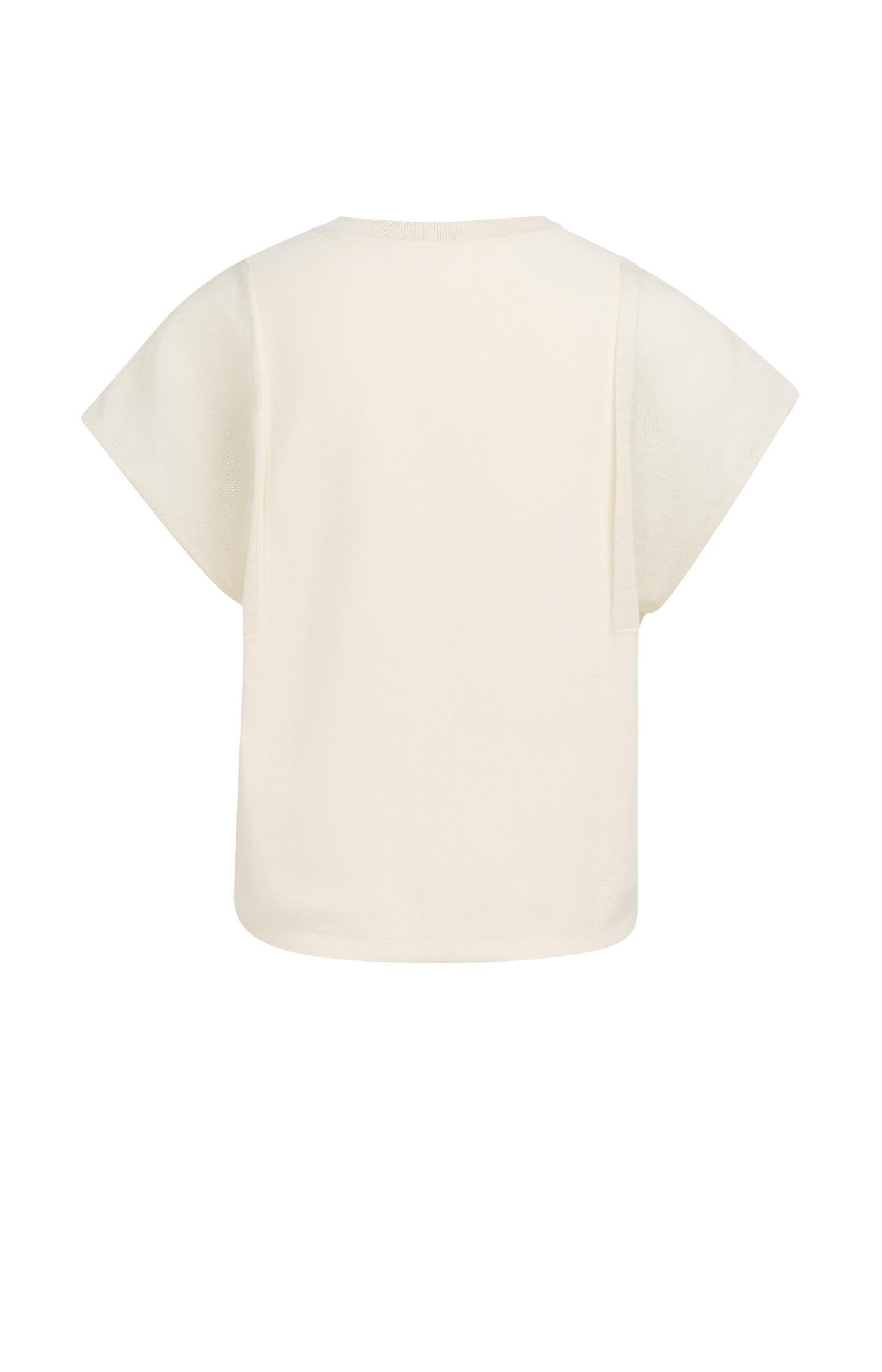 Top with sheer short sleeves and crew neck