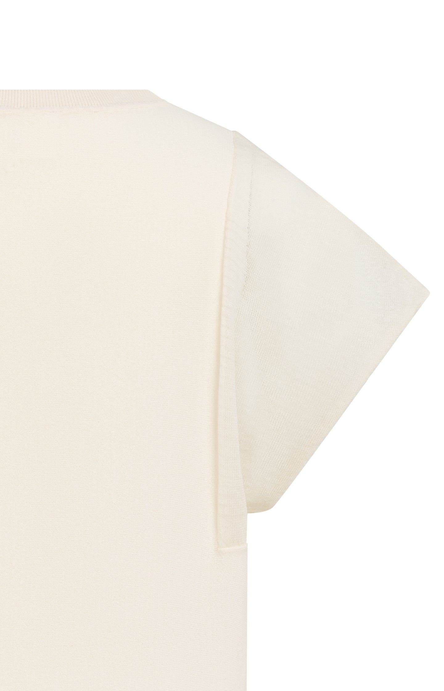 Top with sheer short sleeves and crew neck