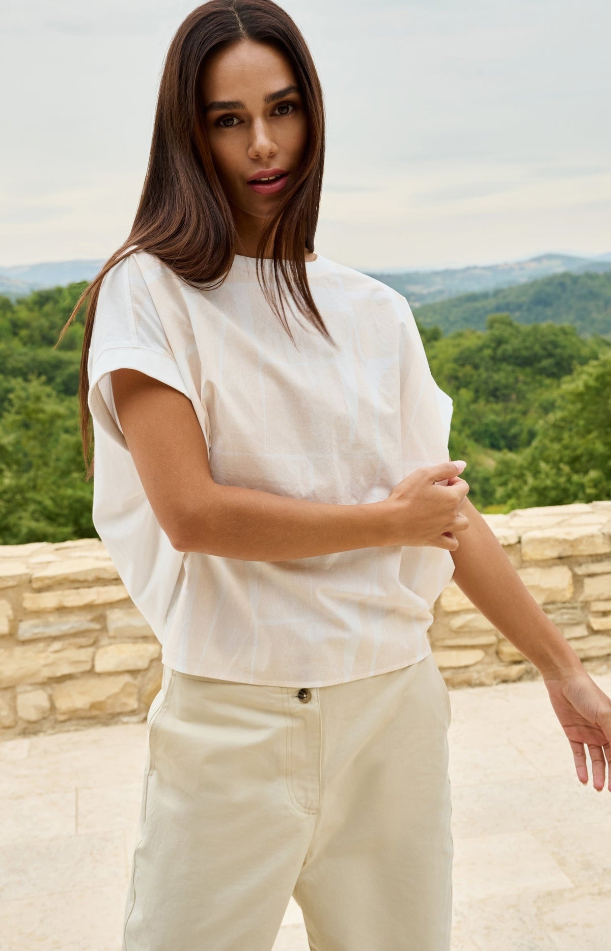 Top with short sleeves and print - Type: lookbook