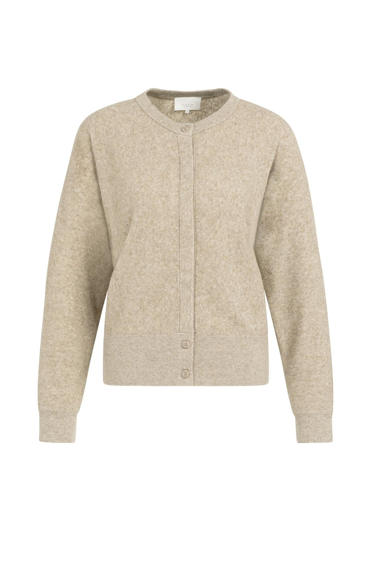 Towel-textured knit cardigan with long sleeves - Type: product