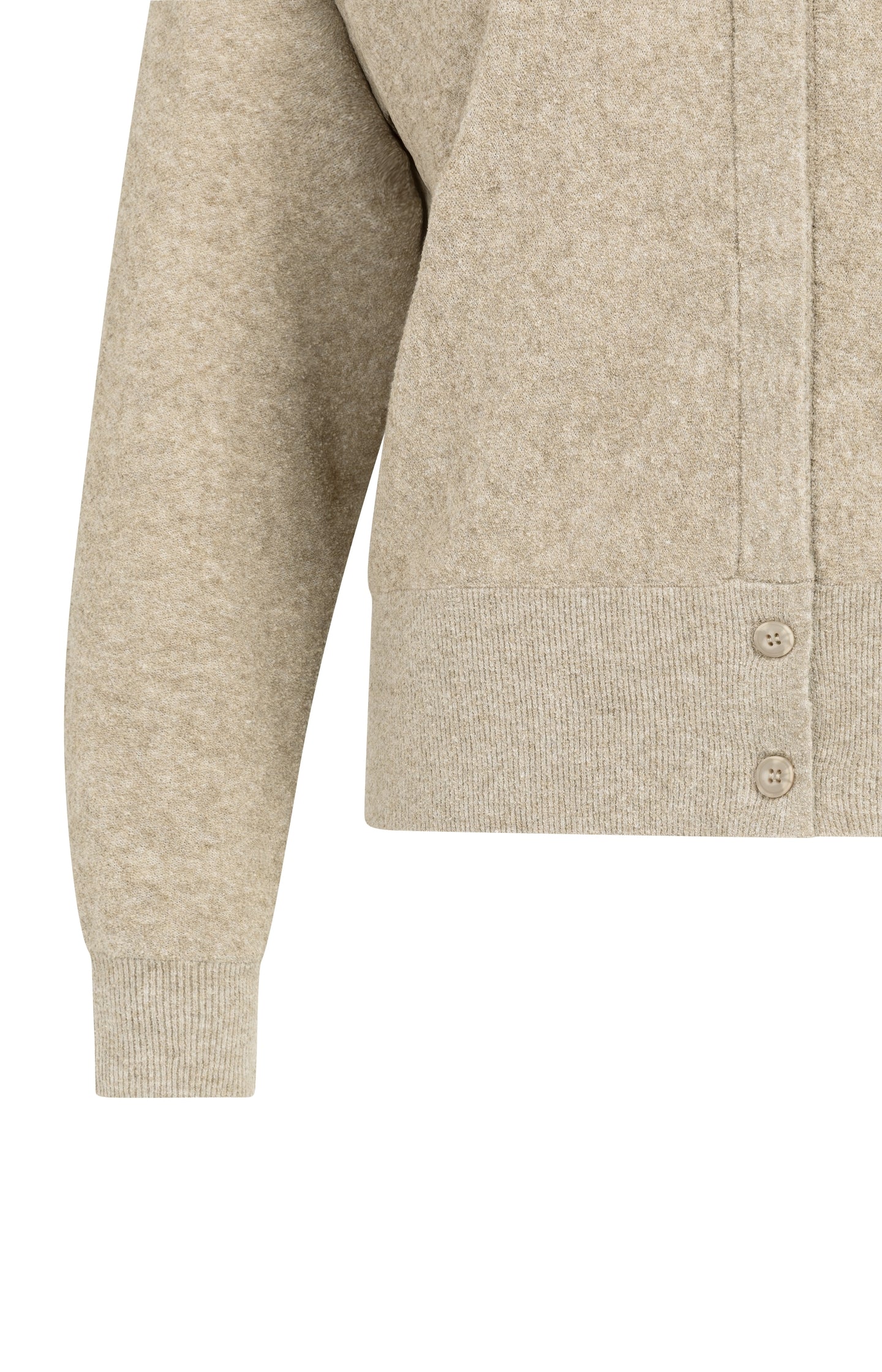 Towel-textured knit cardigan with long sleeves