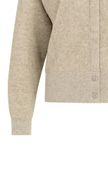 Towel-textured knit cardigan with long sleeves