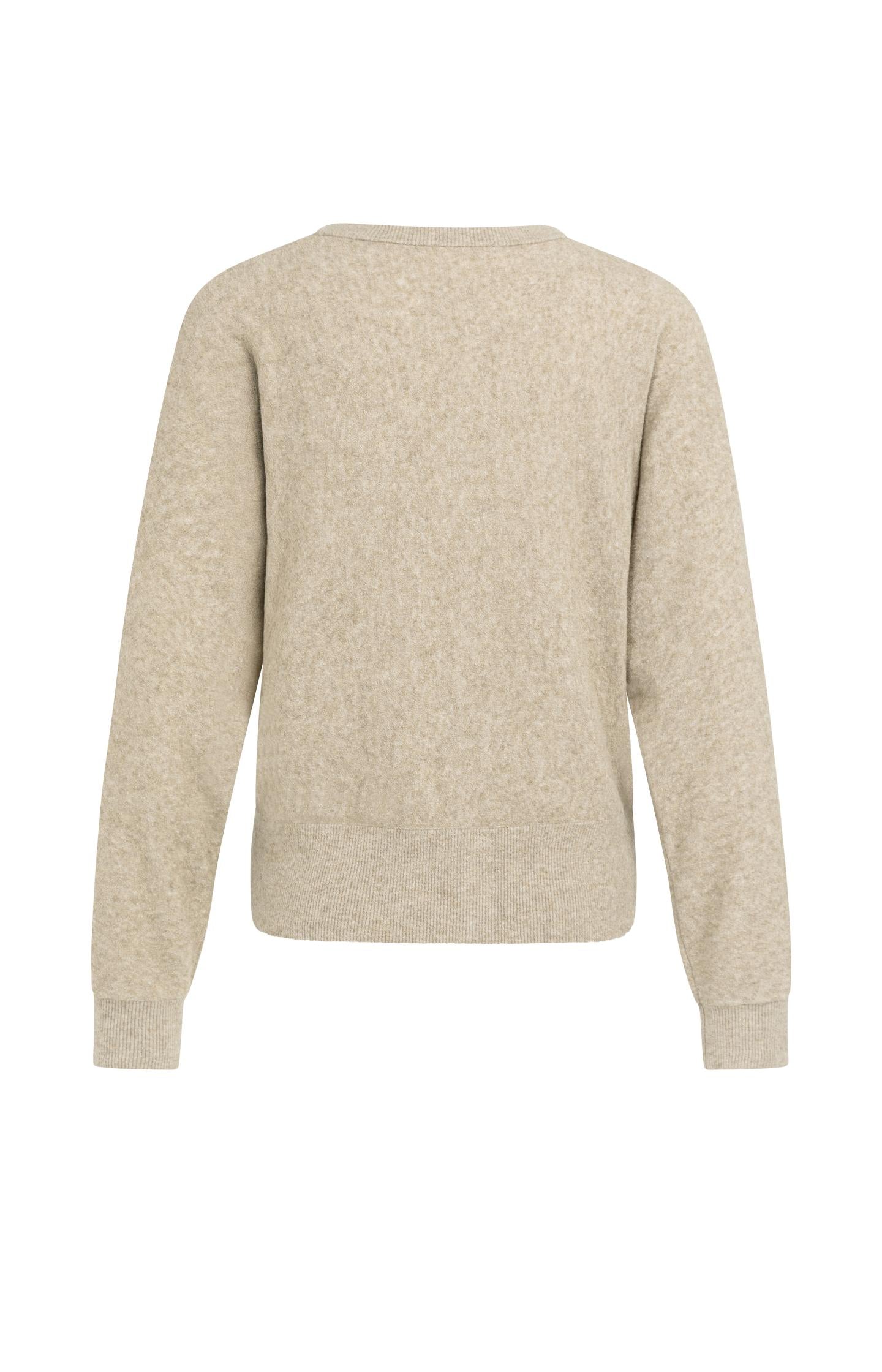 Towel-textured knit cardigan with long sleeves
