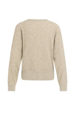 Towel-textured knit cardigan with long sleeves