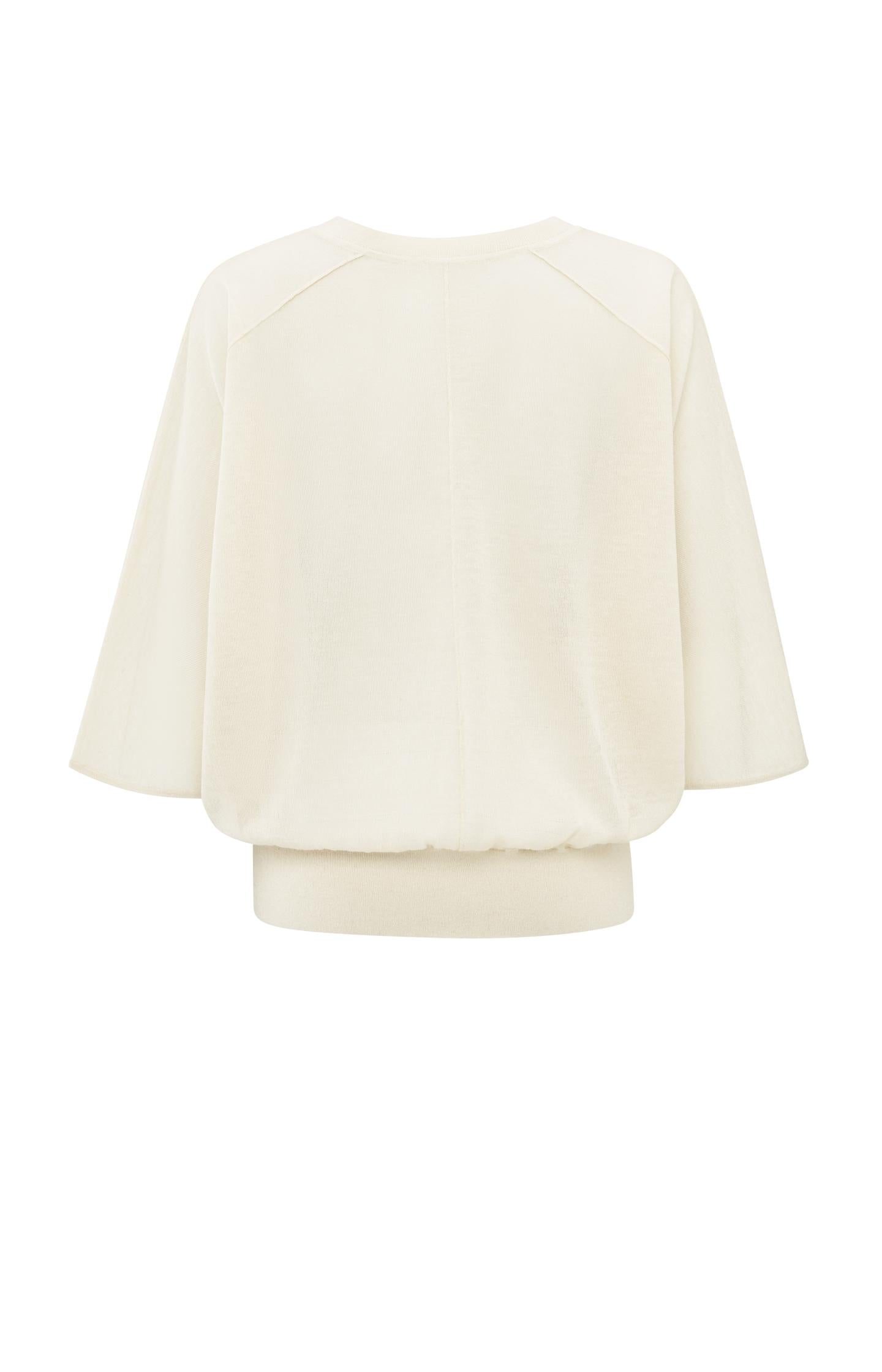 Transparent sweater with batwing sleeves