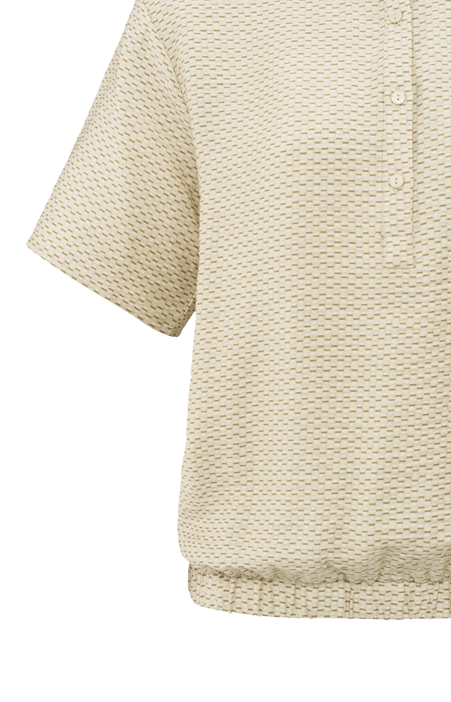 Woven polo blouse with subtle print