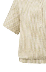 Woven polo blouse with subtle print