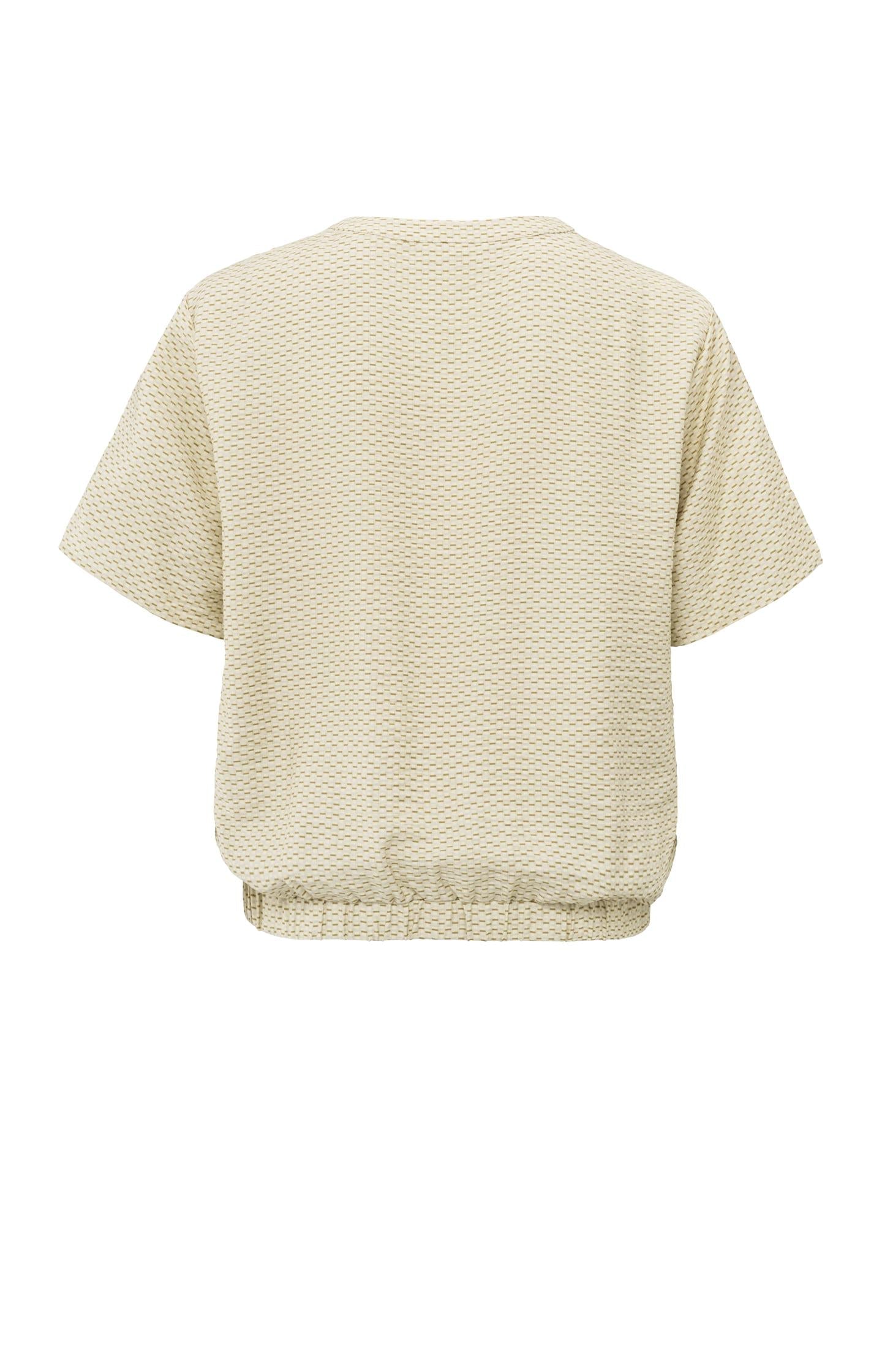 Woven polo blouse with subtle print