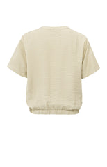 Woven polo blouse with subtle print