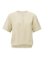 Woven polo blouse with subtle print - Type: product