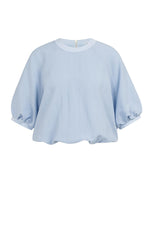 Woven T-shirt with balloon sleeves and zip - Type: product
