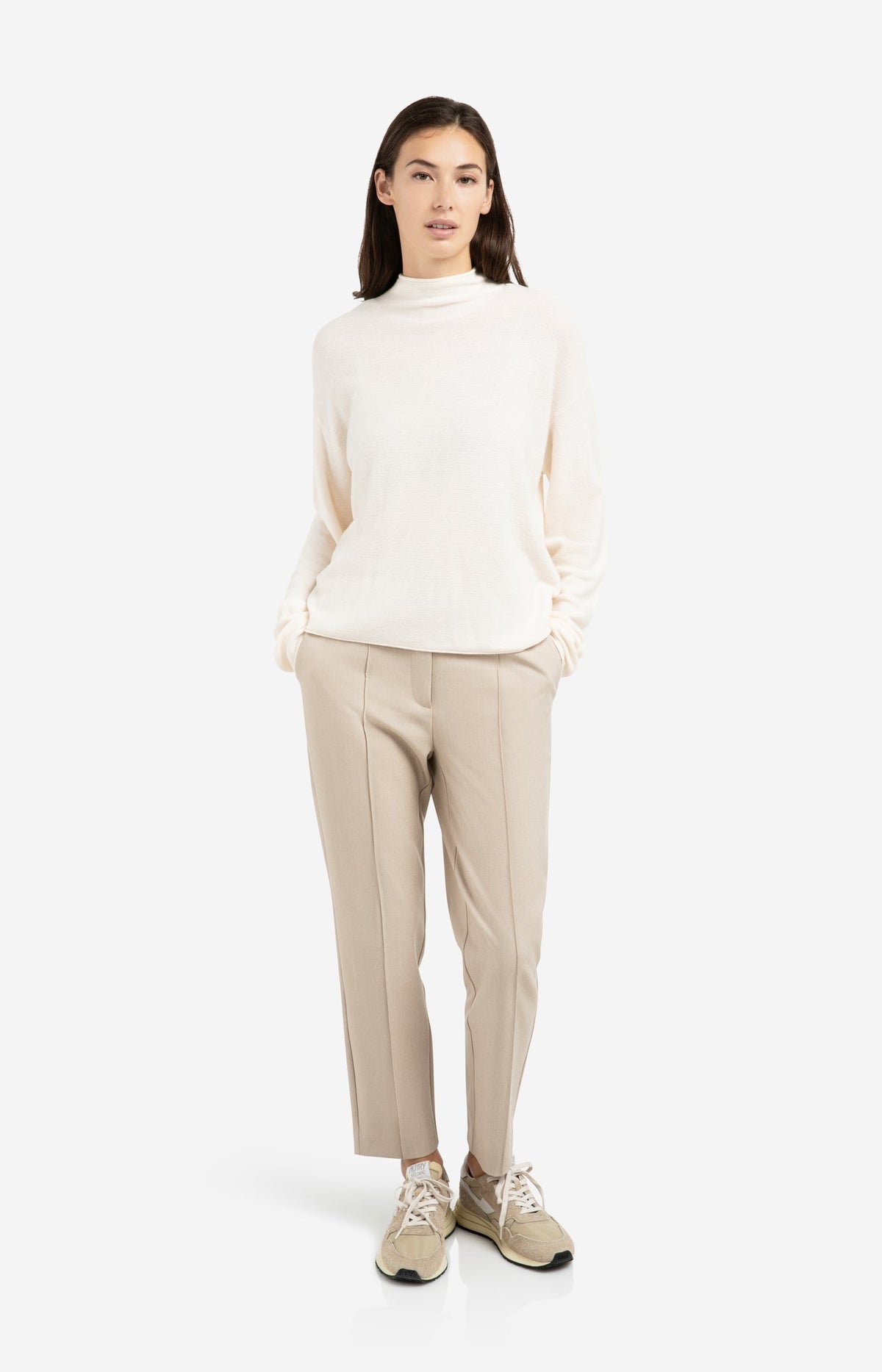 Woven trousers with straight legs and waistband detail - Type: lookbook